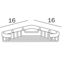Inda Hotellerie Corner Shower Basket A04490 - Stylish Bathroom Shower Caddy Organiser -Bathroom Sales Shop ContentsFiles Inda A04490