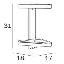 Inda Hotellerie Shower Shelf A04320 | Premium Bathroom Shower Caddy -Bathroom Sales Shop ContentsFiles Inda Colorella A04320
