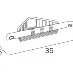 Inda Hotellerie Grab Bar with Corner Shower Basket A04620 - Durable Bathroom Accessory -Bathroom Sales Shop ContentsFiles Inda Hotellerie A04620