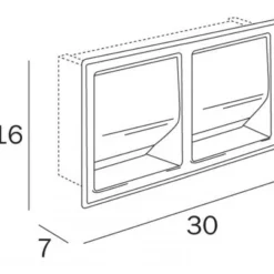 Inda Hotellerie Recessed Double Toilet Roll Holder A8029D - Modern Bathroom Accessory -Bathroom Sales Shop ContentsFiles Inda Hotellerie A8029D