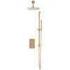 Scudo Core Brushed Brass Round Handle Shower Kit with Head & Handset Riser | Concealed Shower Valves -Bathroom Sales Shop Core Head Riser Valve CO