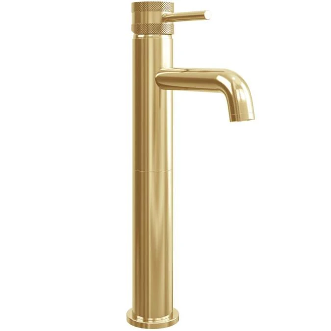 Scudo Core Brushed Brass Tall Mono Basin Mixer Tap | Premium Bathroom Tap 3 Scudo Core Brushed Brass Tall Mono Basin Mixer Tap | Premium Bathroom Tap