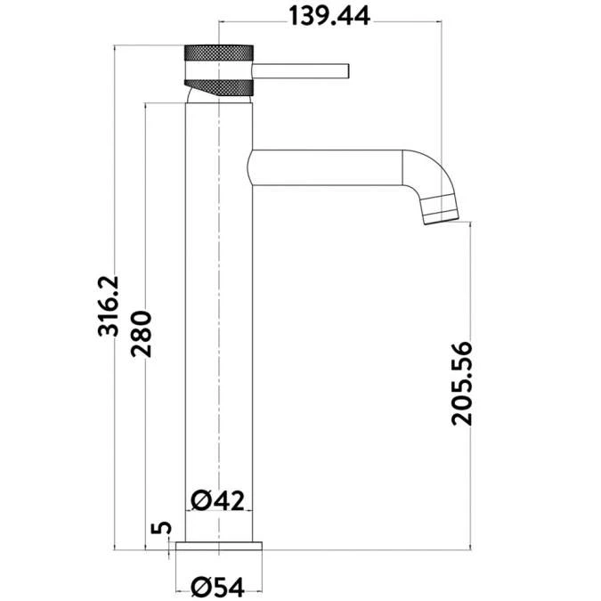 Scudo Core Brushed Brass Tall Mono Basin Mixer Tap | Premium Bathroom Tap 6 Scudo Core Brushed Brass Tall Mono Basin Mixer Tap | Premium Bathroom Tap - Image 4