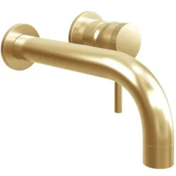 Scudo Core Wall Mounted Basin Tap in Brushed Brass - Stylish & Durable