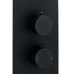 Black Dual Concealed Shower Kit with Valves, Hand Set, Fixed Head & Arm - The White Space -Bathroom Sales Shop DC2B