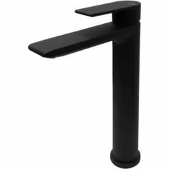 Vema Timea Matt Black Tall Basin Mixer Tap (DITS1182) - Modern Bathroom Tap with Sleek Design