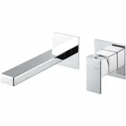 Vema Lys Chrome Wall Mounted Basin Mixer Tap (DITS1218) - Sleek & Modern Design