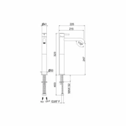 Vema Maira Chrome Tall Basin Mixer Tap (DITS1222) - Premium Bathroom Tap with Modern Design -Bathroom Sales Shop DITS1222 LD 1156x742