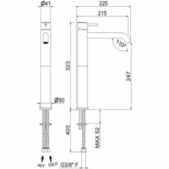 Vema Maira Matt Black Tall Basin Mixer Tap | Modern Bathroom Tap Design (DITS1228) -Bathroom Sales Shop DITS1228 LD 1156x742