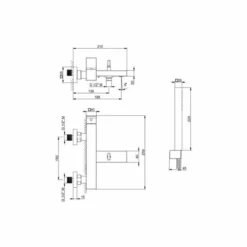 Vema Lys Chrome Wall Mounted Bath Shower Mixer Tap - Modern & Durable (DITS2032) -Bathroom Sales Shop DITS2032 LD 1156x742