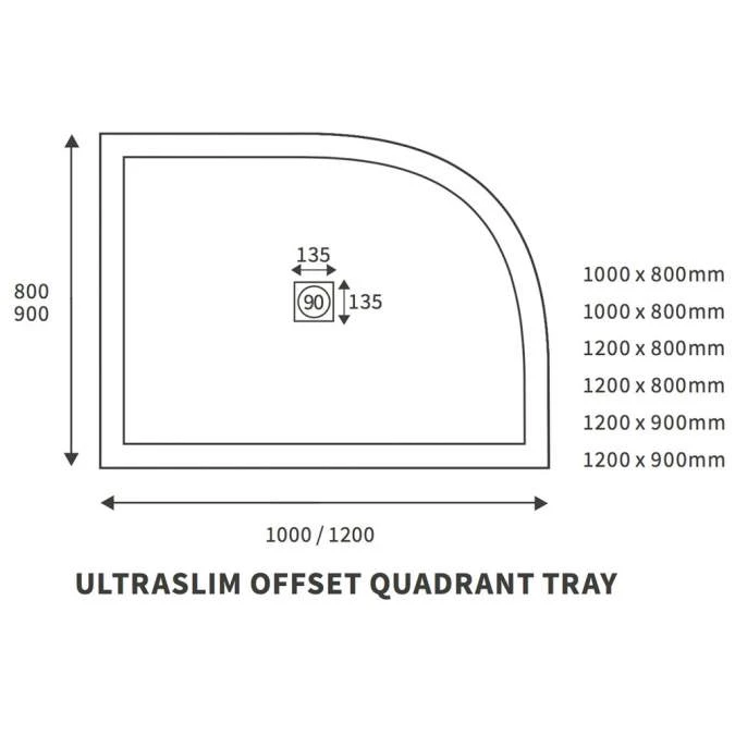 Ultra-Slim 1200 X 900mm Left Hand Offset Quadrant Shower Tray | Durable & Stylish 5 Ultra-Slim 1200 X 900mm Left Hand Offset Quadrant Shower Tray | Durable & Stylish - Image 3