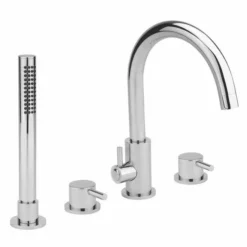 Sagittarius Ergo 4 Hole Bath Filler Tap - Modern Bathroom Taps with Chrome Finish