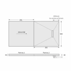 Abacus Raised Linear Wetroom Kit 3L - 1850 X 900mm | Premium Wet Room Solution -Bathroom Sales Shop EMK3 05 1809 TECH rd