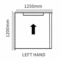 ABACUS Infinity Wet Room Tray - Left Hand - 1200 X 1250mm | Premium Wet Room Solution -Bathroom Sales Shop EMKE L1 1212 TECH RD