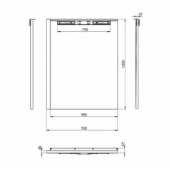 ABACUS Infinity Wet Room Tray - Right Hand - 1200 X 950mm | Premium Wetroom Kit -Bathroom Sales Shop EMKE R7 1209 TECH rd 1