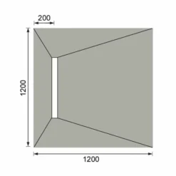 ABACUS Tileable Wetroom Square Shower Tray 1200 x 1200 x 30mm with Linear 600mm End Drain -Bathroom Sales Shop EMLT 25 7512 TECH rd