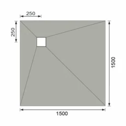 ABACUS Tileable Square Shower Tray 1500 X 1500mm Corner Drain - Premium Wetroom Solution -Bathroom Sales Shop EMST 05 1520 TECH rd