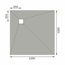 ABACUS Tileable Wet Room Square Shower Tray 1200 x 1200 x 30mm with Corner Drain - Premium Quality -Bathroom Sales Shop EMST 05 8010 TECH rd 2