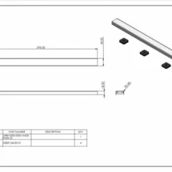 ABACUS Elements Linear Waste Cover 600mm Stainless Steel Wetroom Kit -Bathroom Sales Shop EMTW 25 1005 Tech Drawing 1