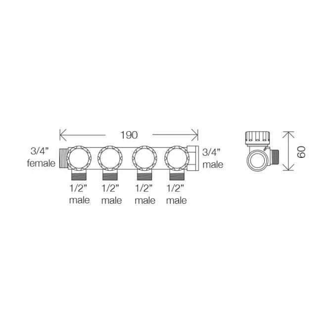 ABACUS Easi-Plan 4 Way Manifold - Premium Bathroom Water Distribution Manifold & Fixing Frame 4 ABACUS Easi-Plan 4 Way Manifold - Premium Bathroom Water Distribution Manifold & Fixing Frame - Image 2