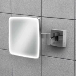 HiB Eclipse Square Magnifying LED Bathroom Mirror - 21200 | Premium Bathroom Accessory
