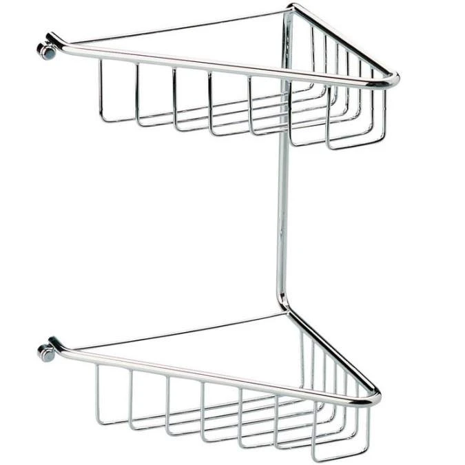 Forest 2-Tier Corner Shower Caddy - Chrome | Space-Saving Bathroom Organiser