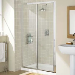 Lakes 1100mm White Sliding Shower Door - Classic Collection | Premium Quality Shower Enclosure 8 Lakes 1100mm White Sliding Shower Door - Classic Collection | Premium Quality Shower Enclosure -Bathroom Sales Shop Framed Lakes Slider Door 2 4