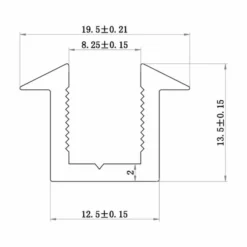 ABACUS Wet Room 8mm Glass Recessed Channel 2000mm - Chrome | Premium Shower Screen Support -Bathroom Sales Shop GCRC 20 08xx TECH 1
