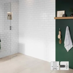 ABACUS 10mm Glass Panel for Wetrooms - 290mm | Premium Wetroom Glass