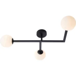 Gressingham Matt Black Ceiling Light - Modern Bathroom Lighting