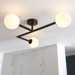 Gressingham Matt Black Ceiling Light - Modern Bathroom Lighting -Bathroom Sales Shop Gressingham Ceiling Light Lifestyle3 1