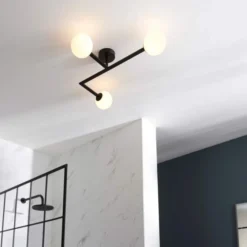 Gressingham Matt Black Ceiling Light - Modern Bathroom Lighting -Bathroom Sales Shop Gressingham Ceiling Light Lifestyle4 1