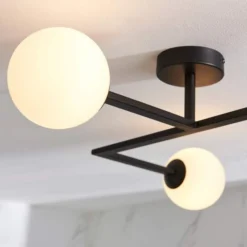 Gressingham Matt Black Ceiling Light - Modern Bathroom Lighting -Bathroom Sales Shop Gressingham Ceiling Light Lifestyle 1