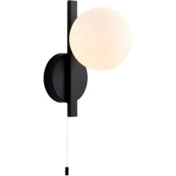 Gressingham Matt Black Wall Light - Modern Bathroom Lighting