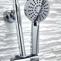 Scudo Serena Round Dual Head Thermostatic Shower Kit - Fixed & Adjustable Hand Set -Bathroom Sales Shop HBS Shower002 Detail3 small