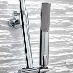 Polo Oval Dual Head Exposed Shower with Metal Fixed Head - Premium Rigid Riser Shower Kit -Bathroom Sales Shop HBS Shower004 Detail1 small