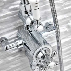 York Traditional Dual Head Exposed Thermostatic Shower Valve - Premium Showering Solution -Bathroom Sales Shop HBS Shower007 detail1 small