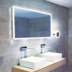 HIB Globe 140 LED Ambient Mirror - Energy-Efficient Bathroom Illumination