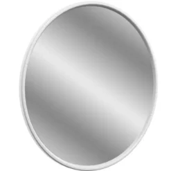 Havanna 550 X 550mm Round Mirror - Satin White Ash | Modern Bathroom Mirror
