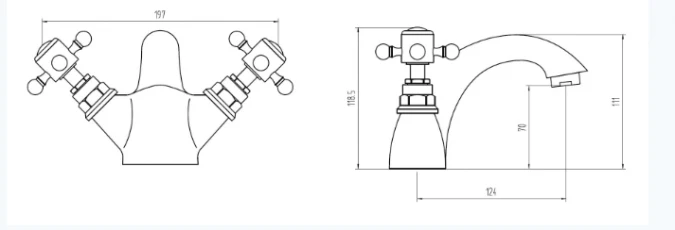 Edwardian Monobloc Basin Tap with Click Clack Waste - Holborn London 1855 | Traditional Taps 4 Edwardian Monobloc Basin Tap with Click Clack Waste - Holborn London 1855 | Traditional Taps - Image 2