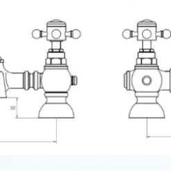 Edwardian Bath Filler Tap - Holborn London 1855 | Traditional Taps -Bathroom Sales Shop Holburn Edwardian Bath Filler Taps FO2016 Specification