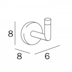 Inda Forum Robe Hook A3620A - Premium Bathroom Accessory | Durable & Stylish -Bathroom Sales Shop INDA A3620A TECH RUBBERDUCK