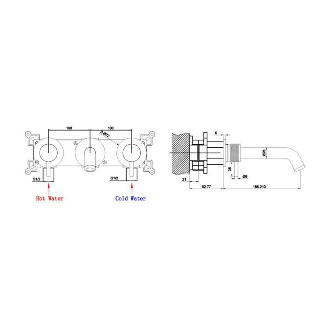 ABACUS Iso Pro Concealed Wall Mounted Basin Mixer - Brushed Bronze | Premium Bathroom Tap 4 ABACUS Iso Pro Concealed Wall Mounted Basin Mixer - Brushed Bronze | Premium Bathroom Tap - Image 2
