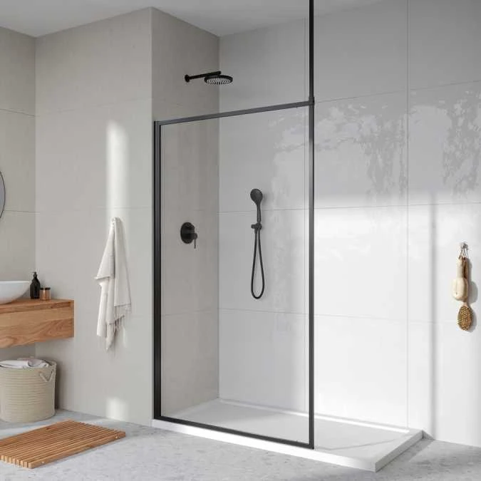 Roman Innov8 1000 Matt Black Framed Wet Room Clear Glass Panel 8mm - Premium Quality Shower Door 4 Roman Innov8 1000 Matt Black Framed Wet Room Clear Glass Panel 8mm - Premium Quality Shower Door - Image 2