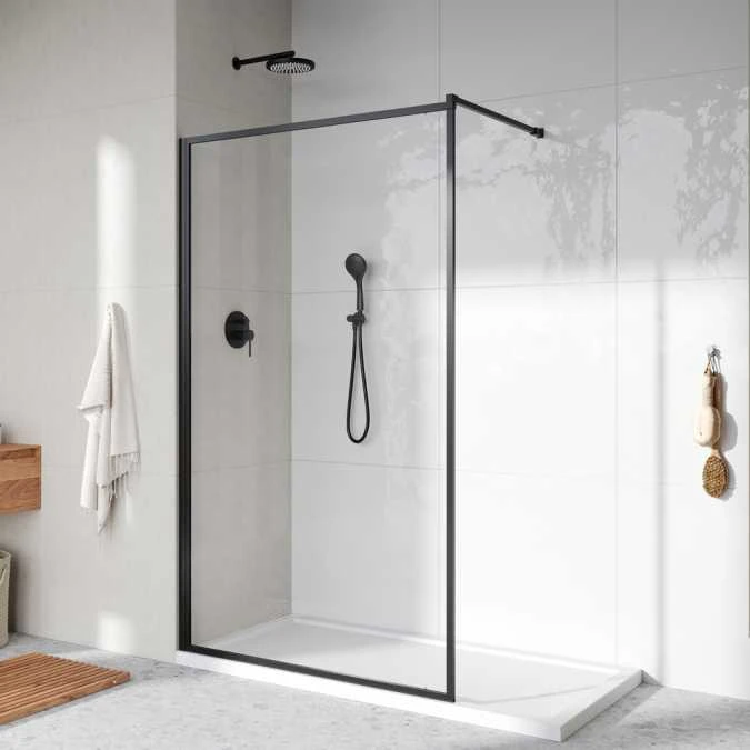 Roman Innov8 1200 Matt Black Framed Wet Room Clear Glass Panel 8mm | Premium Shower Enclosure 3 Roman Innov8 1200 Matt Black Framed Wet Room Clear Glass Panel 8mm | Premium Shower Enclosure