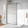 Roman Innov8 1000 Matt Black Framed Wet Room Fluted Glass Panel 8mm | Sleek & Durable Shower Enclosure -Bathroom Sales Shop Innov8 Black framed wetroom panel with fluted glass sq 2