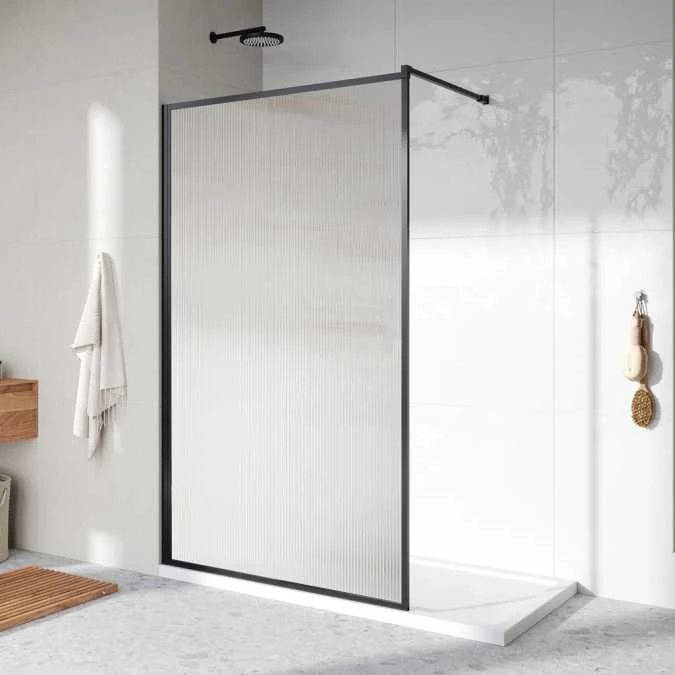 Roman Innov8 1000 Matt Black Framed Wet Room Fluted Glass Panel 8mm | Sleek & Durable Shower Enclosure 3 Roman Innov8 1000 Matt Black Framed Wet Room Fluted Glass Panel 8mm | Sleek & Durable Shower Enclosure