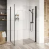 Roman Innov8 900mm Pivoting Wetroom Panel in Matt Black | Stylish Walk-In Shower Solution -Bathroom Sales Shop Innov8 Pivoting Panels sq 3