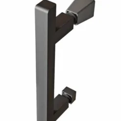 Roman Innov8 Matt Black Hinged Shower Door 1200mm with In-Line Panel - Perfect for Alcove Fitting -Bathroom Sales Shop Innov8 Black Handle 1