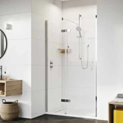 Roman Innov8 Hinged Shower Door with In-Line Panel 1200mm - Alcove Fitting -Bathroom Sales Shop Innov8 Hinged Door Inline alcove chrome 1 1